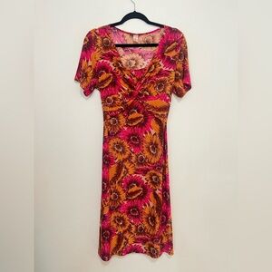 🤍 Vintage Y2K Luna floral printed babydoll midi dress